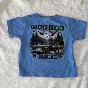 Rabbit Skins Blue Kids Short Sleeve Tee with Nature Print